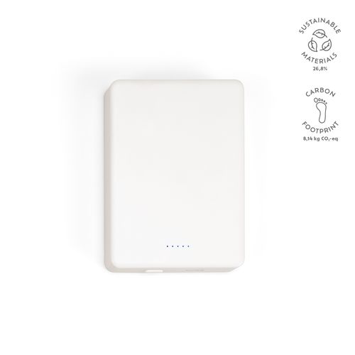 white Batería externa Hooke; de rABS, 10 000 mAh. Carga magnética