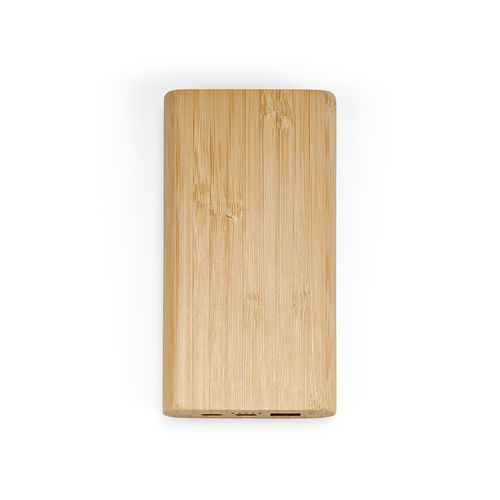 natural Batería externa de bambú Pythagoras, 10000 mAh, 15 W