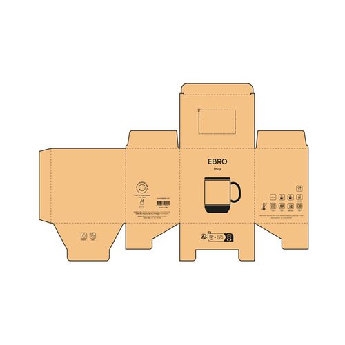 white Taza Ebro; cerámica, tapa y base de corcho, 380 ml. Sublimación