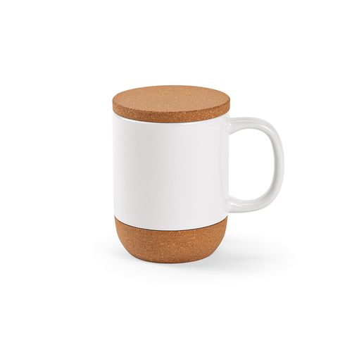 Mug Ebro en céramique, bouchon/base en liège 380 ml. Sublimation