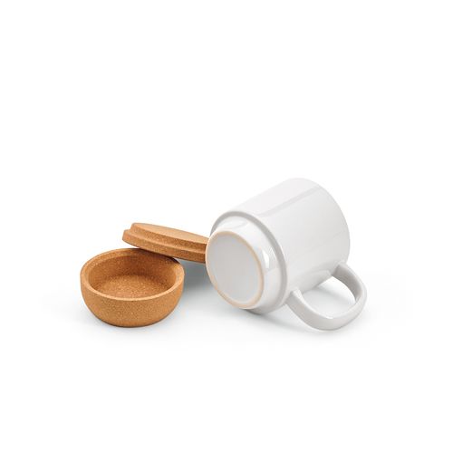 Mug Ebro en céramique, bouchon/base en liège 380 ml. Sublimation