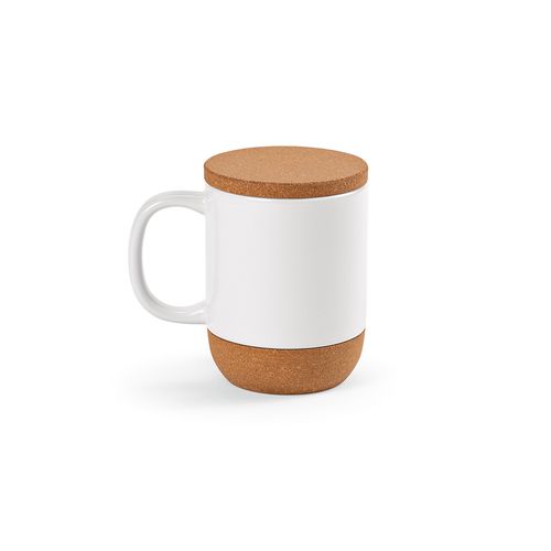 Mug Ebro en céramique, bouchon/base en liège 380 ml. Sublimation