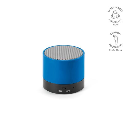 blue Altavoz Gauss; rABS, 300 mAh. Autonomía hasta 1,5 horas. 3 W.