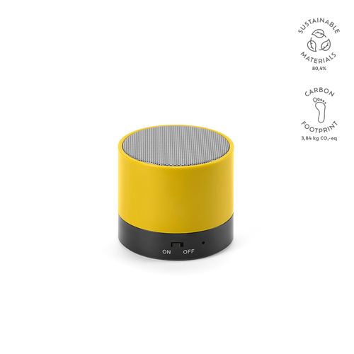 yellow Altavoz Gauss; rABS, 300 mAh. Autonomía hasta 1,5 horas. 3 W.