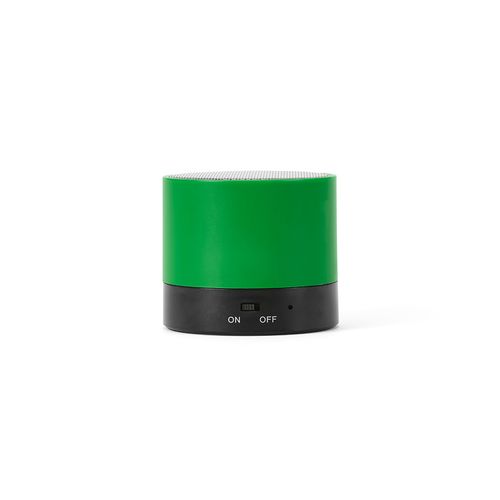 green Altavoz Gauss; rABS, 300 mAh. Autonomía hasta 1,5 horas. 3 W.