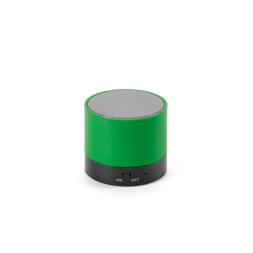 green Altavoz Gauss; rABS, 300 mAh. Autonomía hasta 1,5 horas. 3 W.