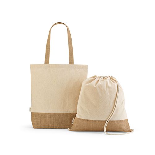 Bolsa de compra Puncak; algodón reciclado 180 gsm y yute 275 gsm