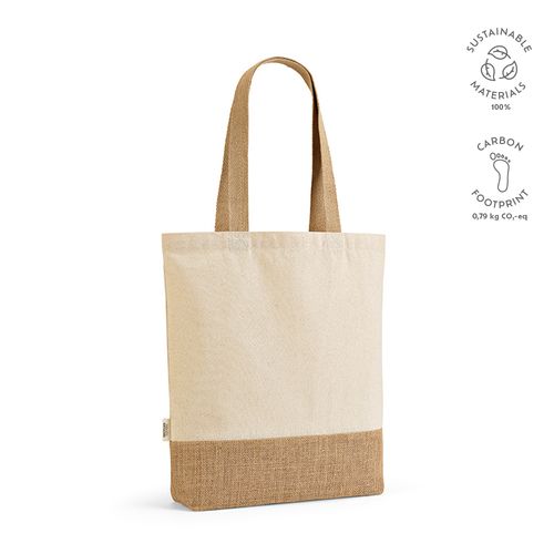 Bolsa de compra Puncak; algodón reciclado 180 gsm y yute 275 gsm