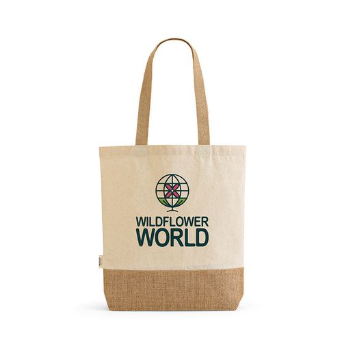 Bolsa de compra Puncak; algodón reciclado 180 gsm y yute 275 gsm