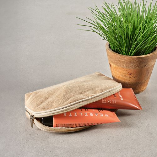 Neceser Dehli de 1,5 l, 260 gsm, de yute con  cremallera