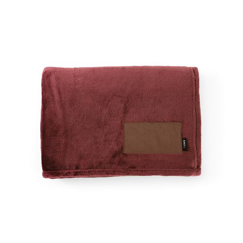 burdeos Manta Van Eyck de rPET de 240 gsm. Con parche personalizable