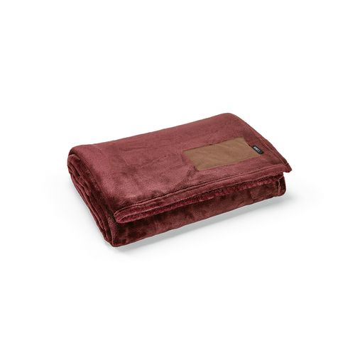 burdeos Manta Van Eyck de rPET de 240 gsm. Con parche personalizable