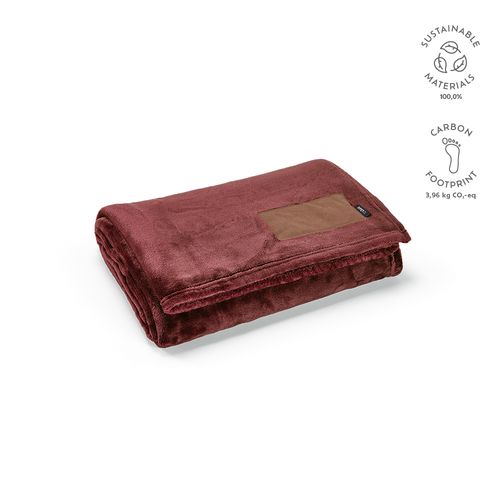 burdeos Manta Van Eyck de rPET de 240 gsm. Con parche personalizable