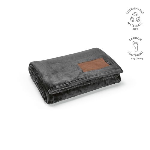 gris oscuro Manta Van Eyck de rPET de 240 gsm. Con parche personalizable