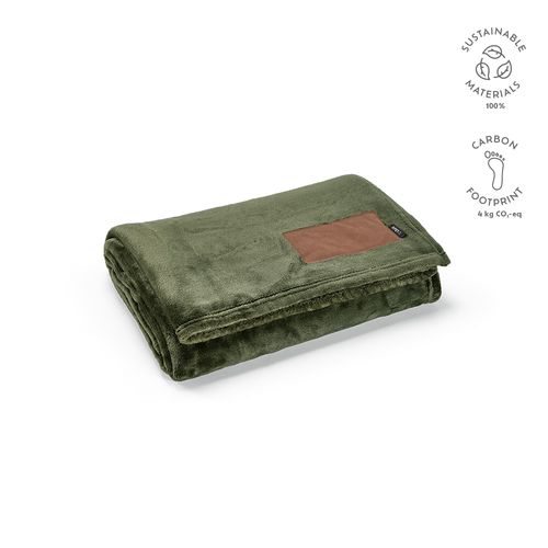 ejército verde Manta Van Eyck de rPET de 240 gsm. Con parche personalizable