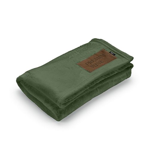 ejército verde Manta Van Eyck de rPET de 240 gsm. Con parche personalizable