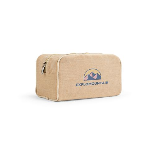 Trousse de toilette Rio 3,3L en jute 260g, avec fermeture Zip