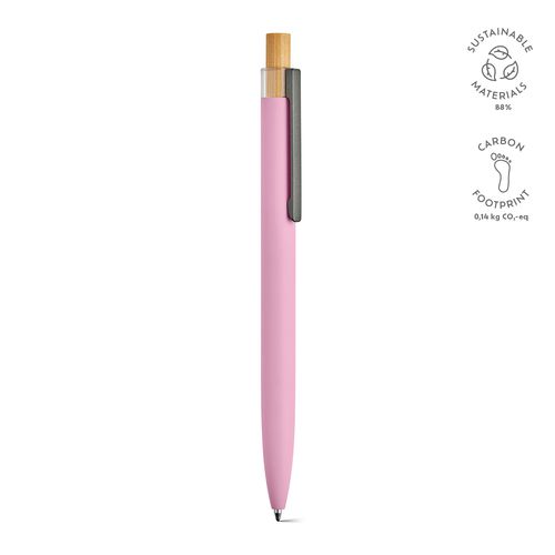 pink Bolígrafo Tolkien; rAluminio, bambú. Tinta Dokumental® azul 1km