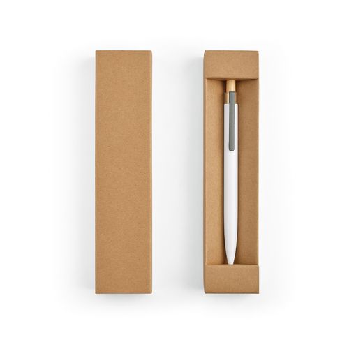 white Bolígrafo Tolkien; rAluminio, bambú. Tinta Dokumental® azul 2 km