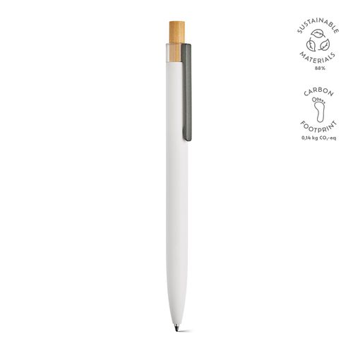 white Bolígrafo Tolkien; rAluminio, bambú. Tinta Dokumental® azul 1km