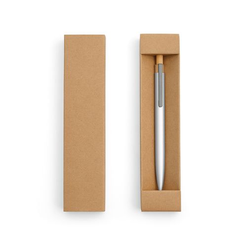 plateado Bolígrafo Tolkien; rAluminio, bambú. Tinta Dokumental® azul 2 km