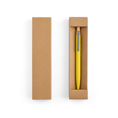 yellow Bolígrafo Tolkien; rAluminio, bambú. Tinta Dokumental® azul 2 km