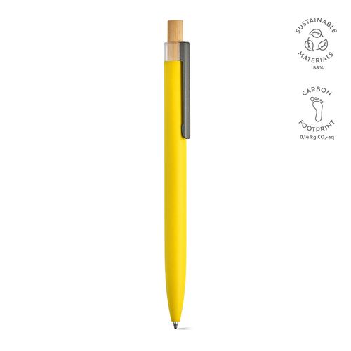 yellow Bolígrafo Tolkien; rAluminio, bambú. Tinta Dokumental® azul 1km