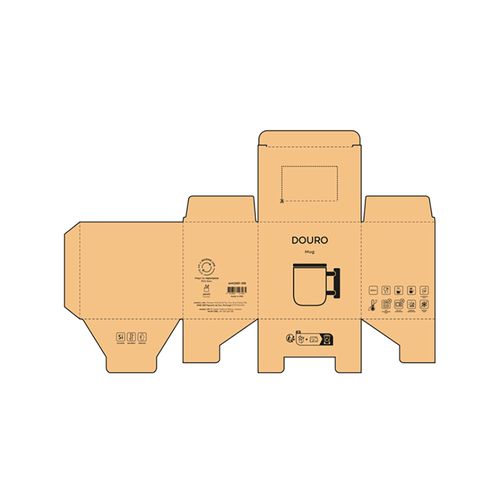 white Taza Douro; cerámica con tapa y asa de bambú, 380 ml. Sublimación