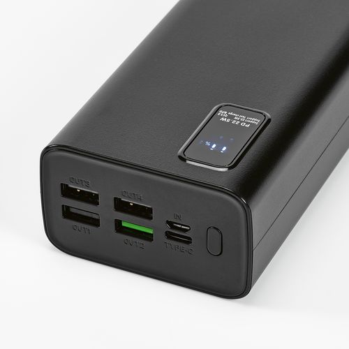 black Batería externa Hertz; rABS ,30.000 mAh. Pantalla LED. Carga PC