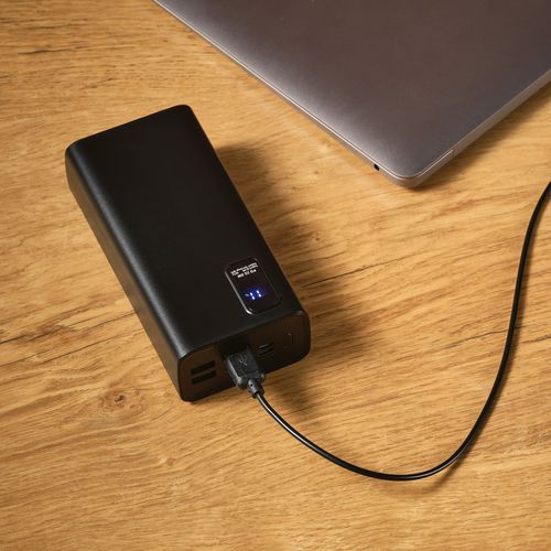 black Batería externa Hertz; rABS ,30.000 mAh. Pantalla LED. Carga PC