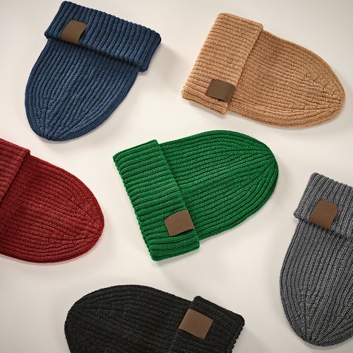 camel Gorro Cobain de rPET y lana. Con parche personalizable