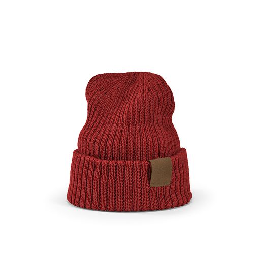 burdeos Gorro Cobain de rPET y lana. Con parche personalizable