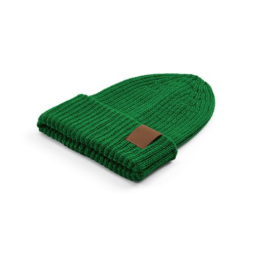 verde oscuro Gorro Cobain de rPET y lana. Con parche personalizable