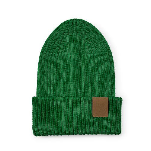 verde oscuro Gorro Cobain de rPET y lana. Con parche personalizable