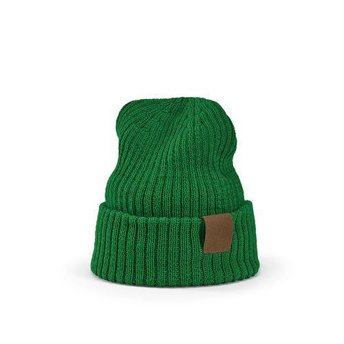 verde oscuro Gorro Cobain de rPET y lana. Con parche personalizable