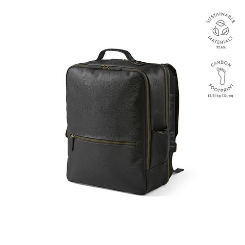 black Mochila Paris; 20L, de piel reciclada, para portátil de 17