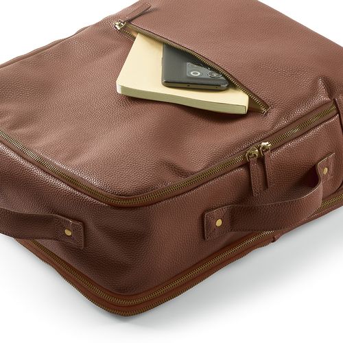marrón oscuro Mochila Paris; 20L, de piel reciclada, para portátil de 17