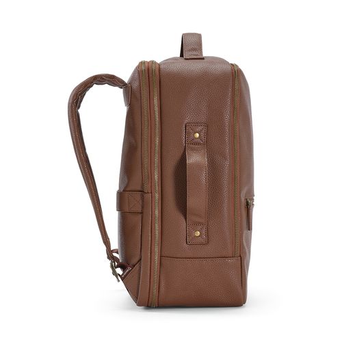 marrón oscuro Mochila Paris; 20L, de piel reciclada, para portátil de 17