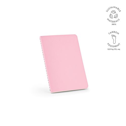 pink Cuaderno Bronte A6 de tapa blanda de cartón reciclado.