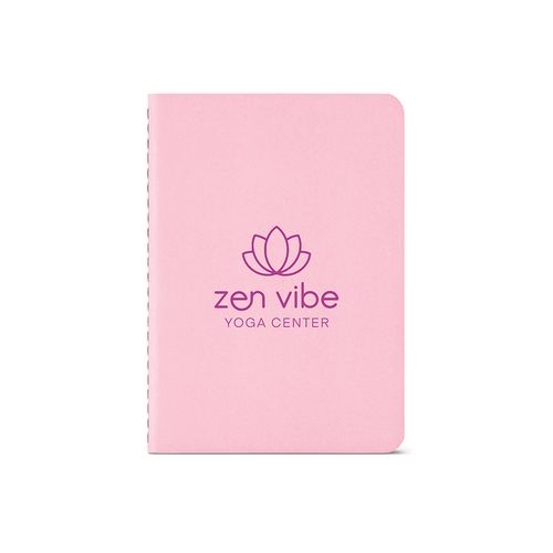 pink Cuaderno Bronte A6 de tapa blanda de cartón reciclado.