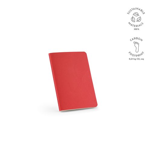 red Cuaderno Bronte A6 de tapa blanda de cartón reciclado.