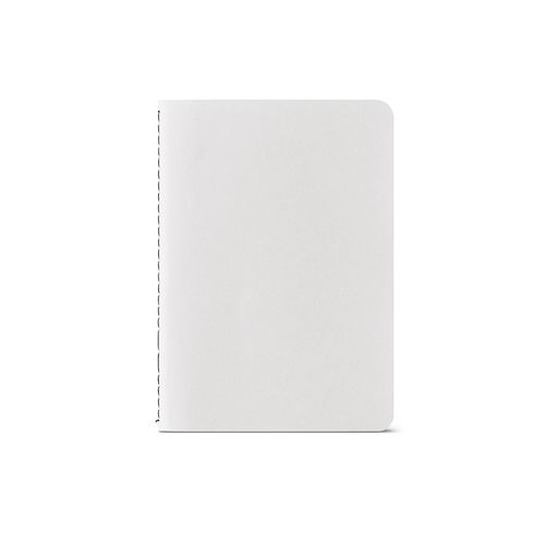 white Cuaderno Bronte A6 de tapa blanda de cartón reciclado.