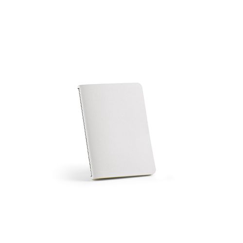 white Cuaderno Bronte A6 de tapa blanda de cartón reciclado.