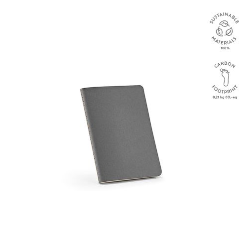 gray Cuaderno Bronte A6 de tapa blanda de cartón reciclado.