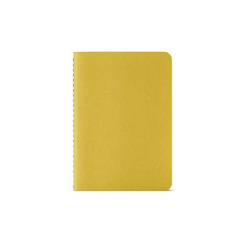 amarillo oscuro Cuaderno Bronte A6 de tapa blanda de cartón reciclado.