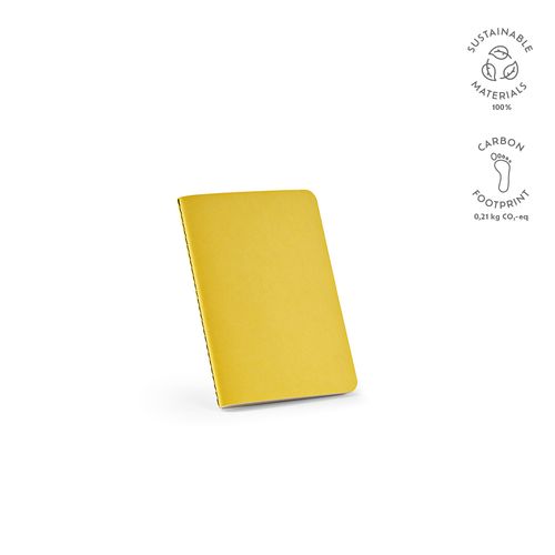 amarillo oscuro Cuaderno Bronte A6 de tapa blanda de cartón reciclado.