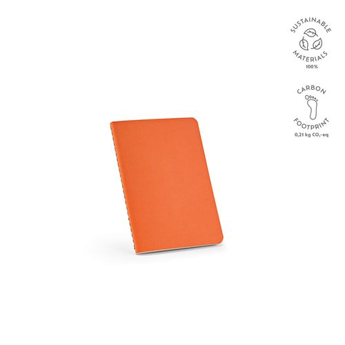 orange Cuaderno Bronte A6 de tapa blanda de cartón reciclado.