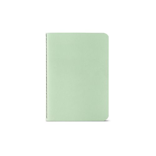 verde pastel Cuaderno Bronte A6 de tapa blanda de cartón reciclado.