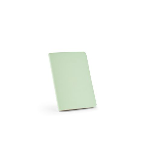 verde pastel Cuaderno Bronte A6 de tapa blanda de cartón reciclado.