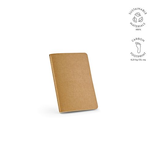 natural Cuaderno Bronte A6 de tapa blanda de cartón reciclado.